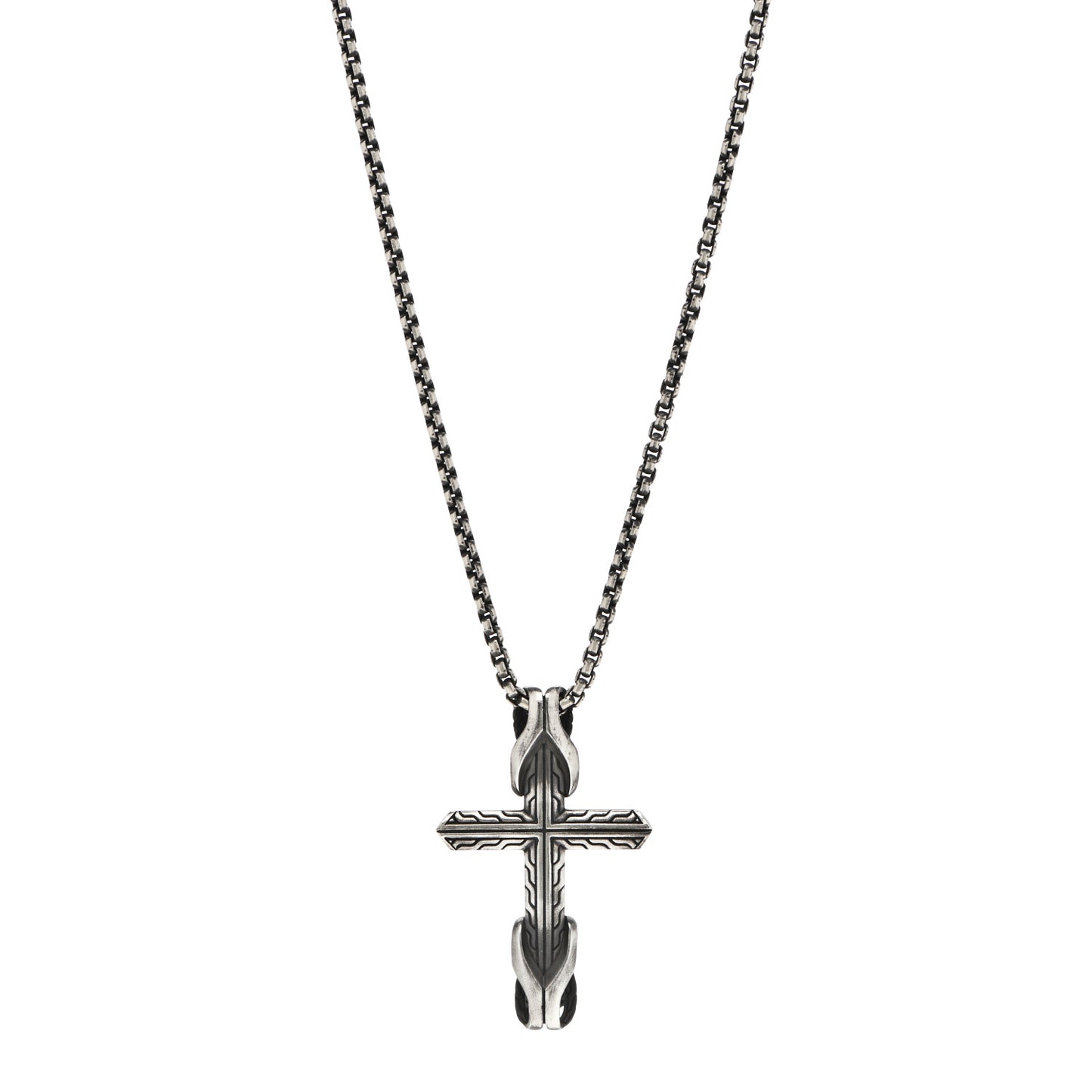 Sterling Silver Asli Classic Chain Link Cross Pendant Necklace