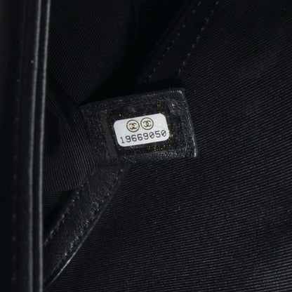 Chanel Metallic Calfskin Quilted Large Boy Flap Black 10 of 10