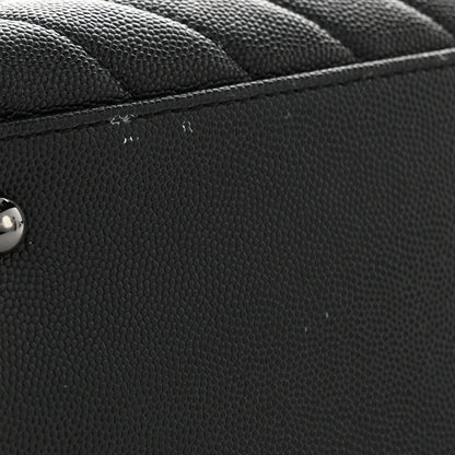Chanel Caviar Chevron Quilted Small Coco Handle Flap So Black 11 of 12