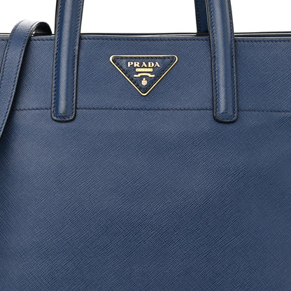 Prada Saffiano Soft Triple Pocket Tote Bluette 7 of 14