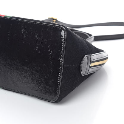 Gucci Suede Patent GG Web Medium Ophidia Top Handle Dome Bag Black 9 of 9