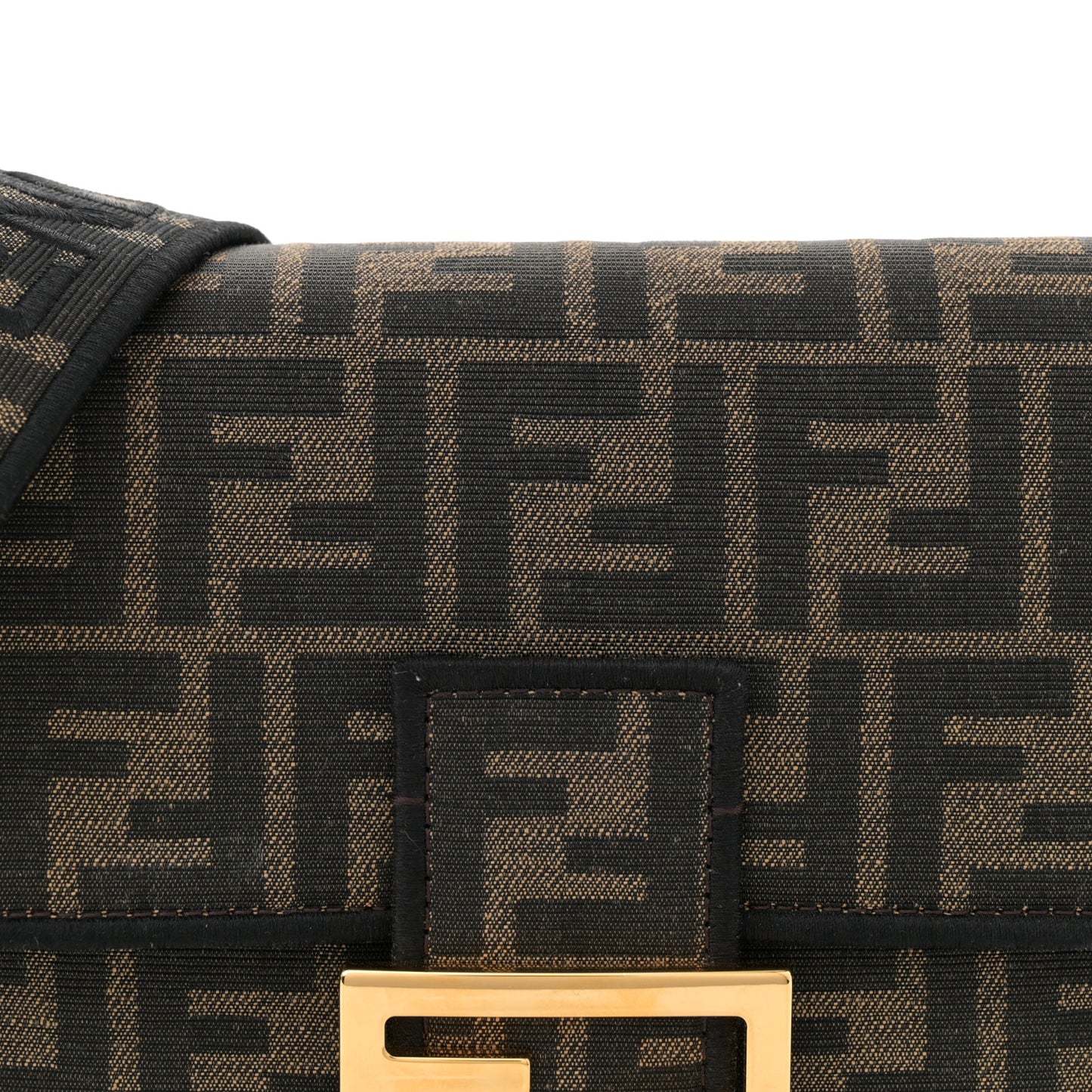 Fabric Jacquard FF 1974 Medium Baguette Tobacco Moro Black
