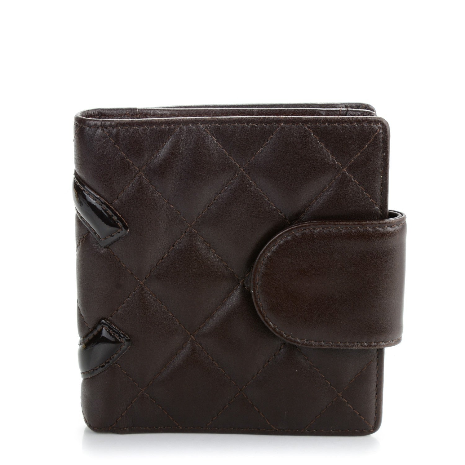 Chanel Calfskin Quilted Cambon Bi-Fold Wallet Brown 1 of 9