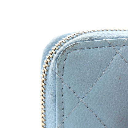 Chanel Caviar Quilted Zipped Key Holder Case Light Blue 18 of 19