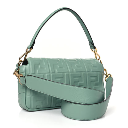 Fendi Nappa FF 1974 Embossed Baguette Menta 3 of 9