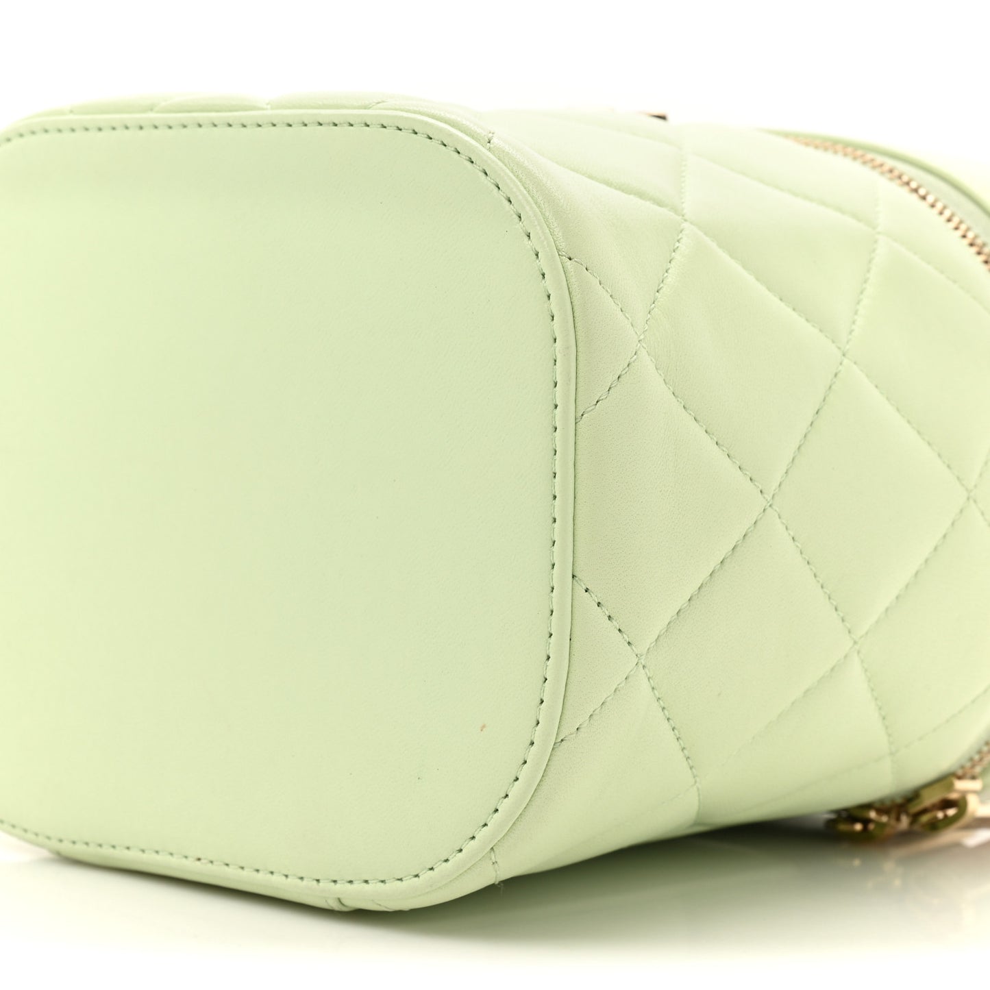 Lambskin Quilted Trendy Vanity Case Sea Green