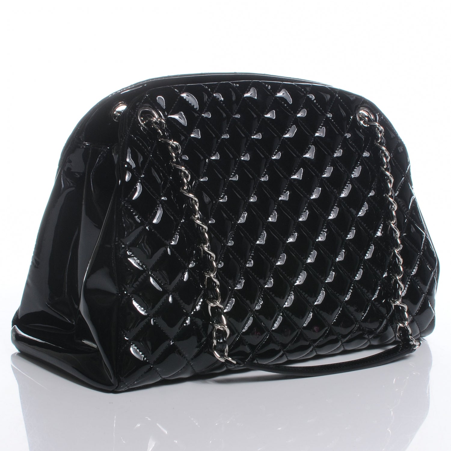Chanel Patent Quilted Large Just Mademoiselle Black 3 of 7