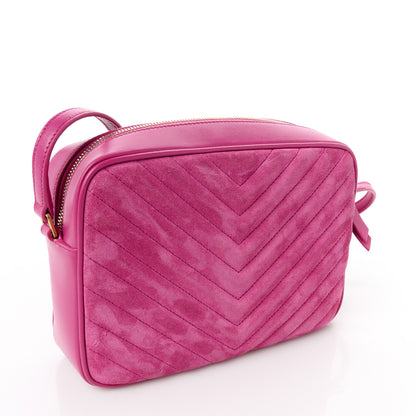 Saint Laurent Suede Matelasse Monogram Lou Camera Bag Rose 13 of 13