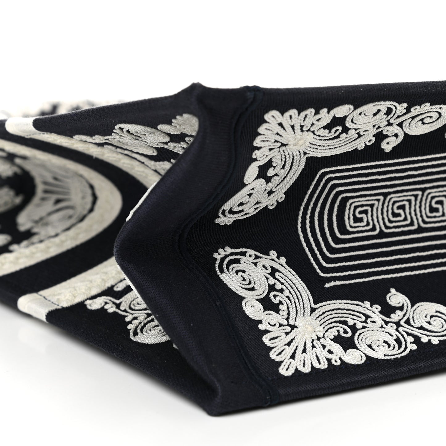 Canvas Embroidered Cornely Book Tote Blue White