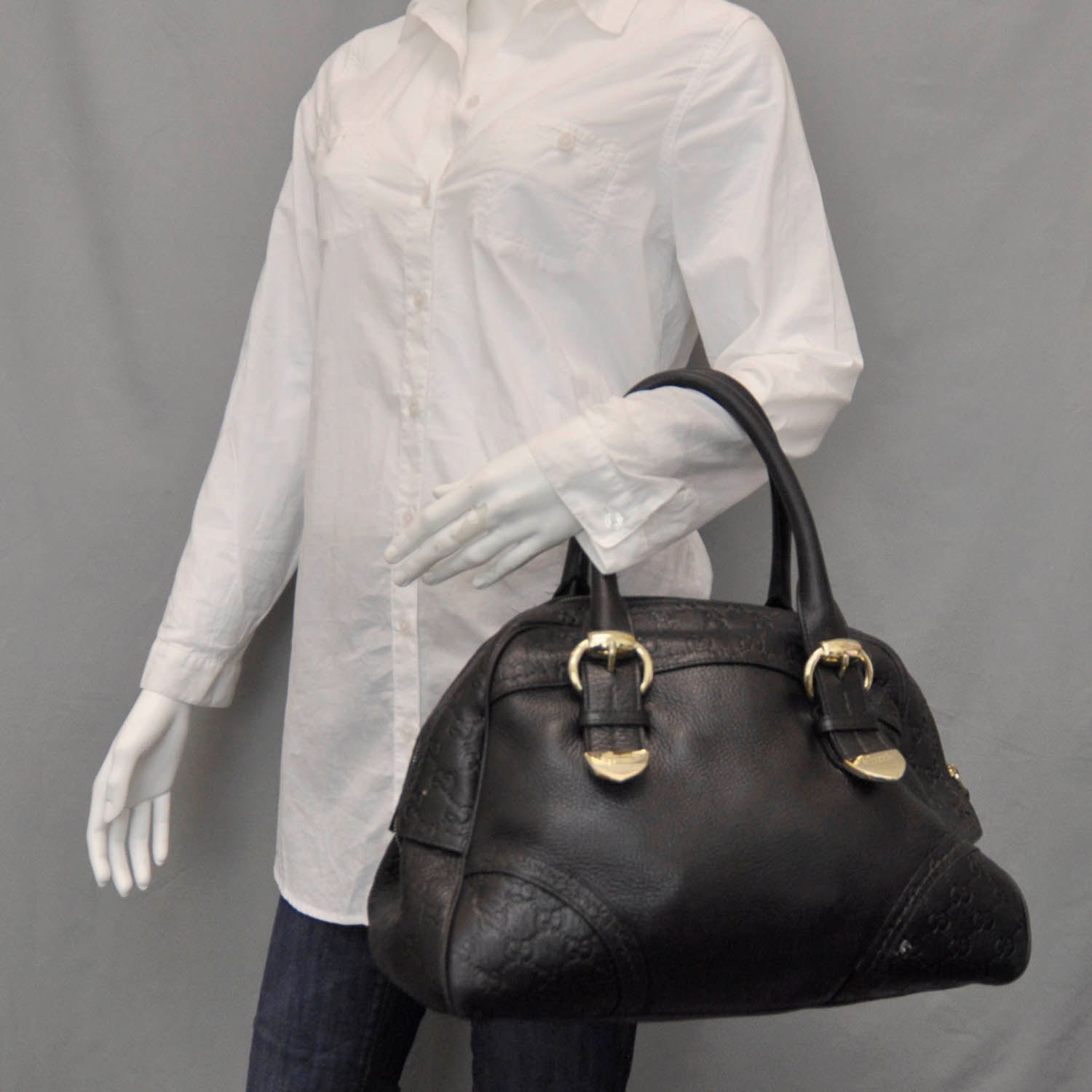 Gucci Guccissima Signoria Large Dome Bag Black 2 of 8