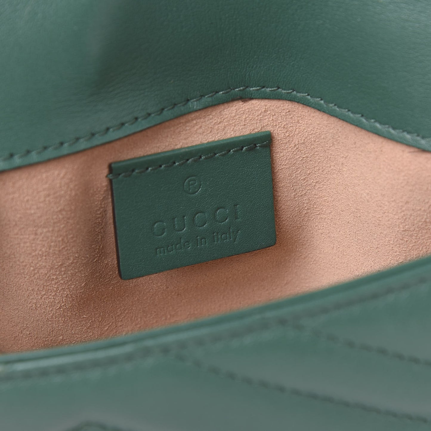 Calfskin Matelasse Super Mini GG Marmont Shoulder Bag Emerald Green