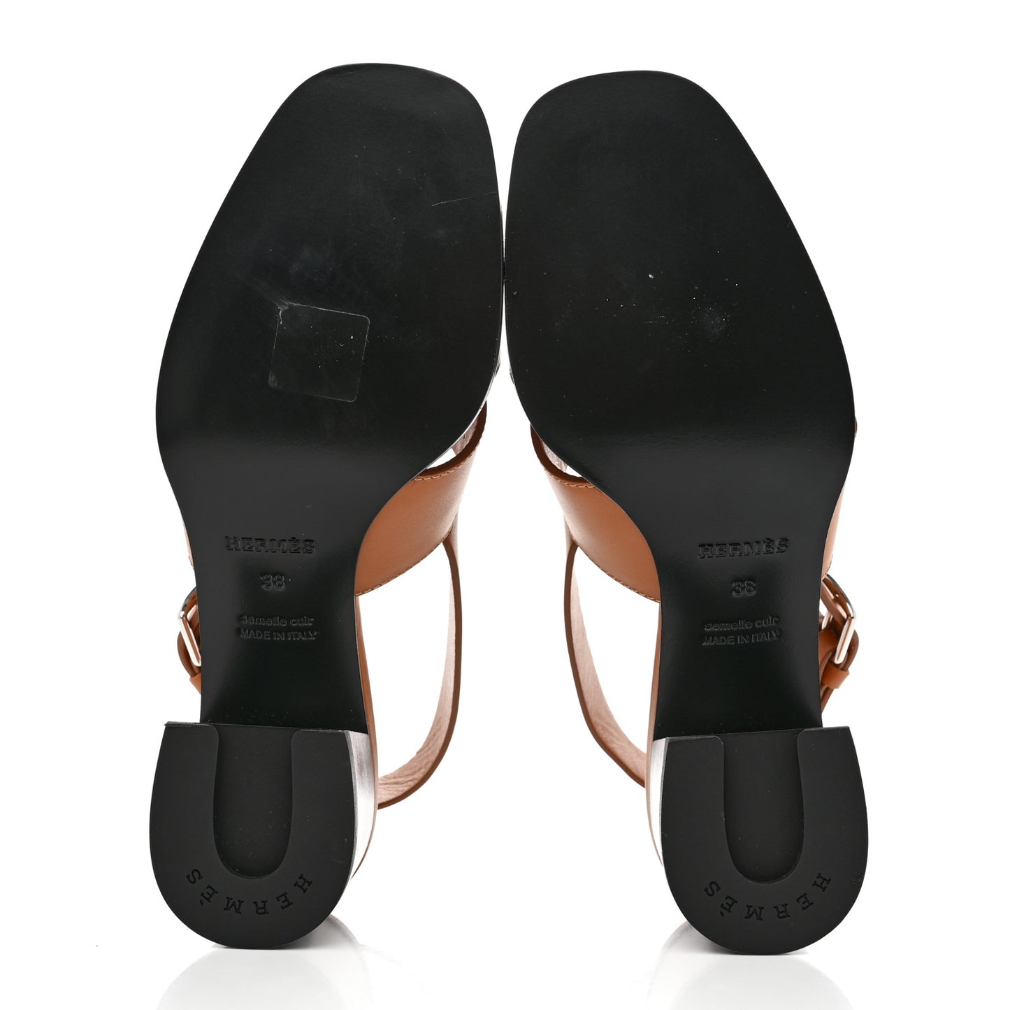Calfskin Elbe 60 Sandals 38 Marron Glaise