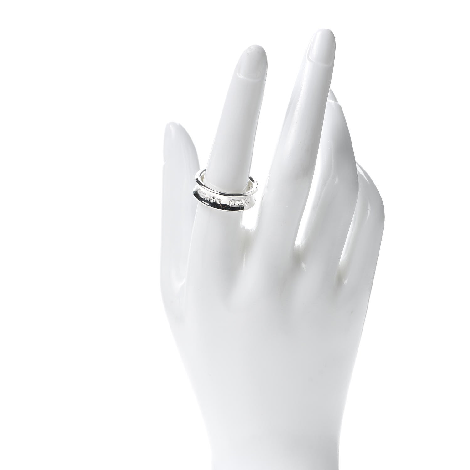 Tiffany Sterling Silver 1837 Band Ring 57 8 2 of 5