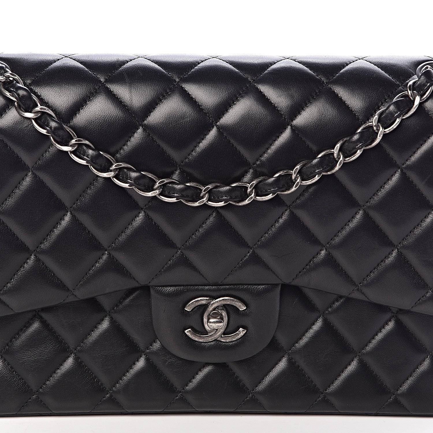 Chanel Lambskin Quilted Jumbo Double Flap Black 10 of 10