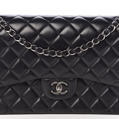 Chanel Lambskin Quilted Jumbo Double Flap Black 10 of 10