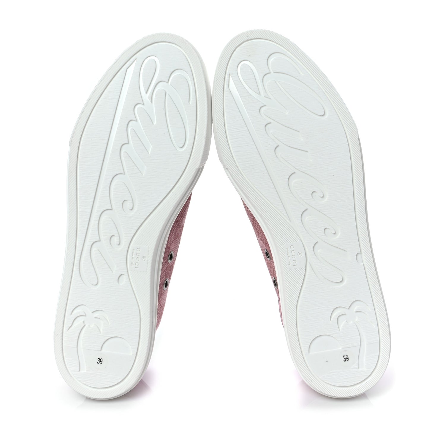 GG Monogram Calfskin Womens Low Top Sneakers 39 Pink Soft Pink