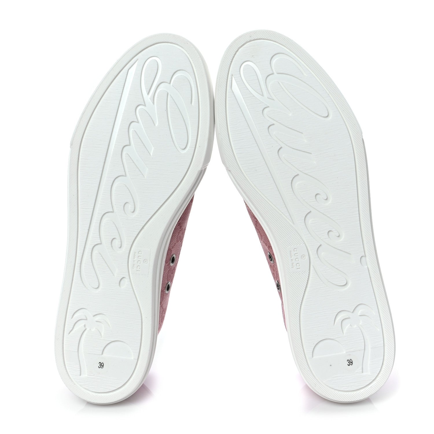Gucci GG Monogram Calfskin Womens Low Top Sneakers 39 Pink Soft Pink 5 of 7
