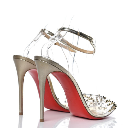 Christian Louboutin PVC Specchio Spikoo 100 Pumps 38.5 Light Gold 4 of 10