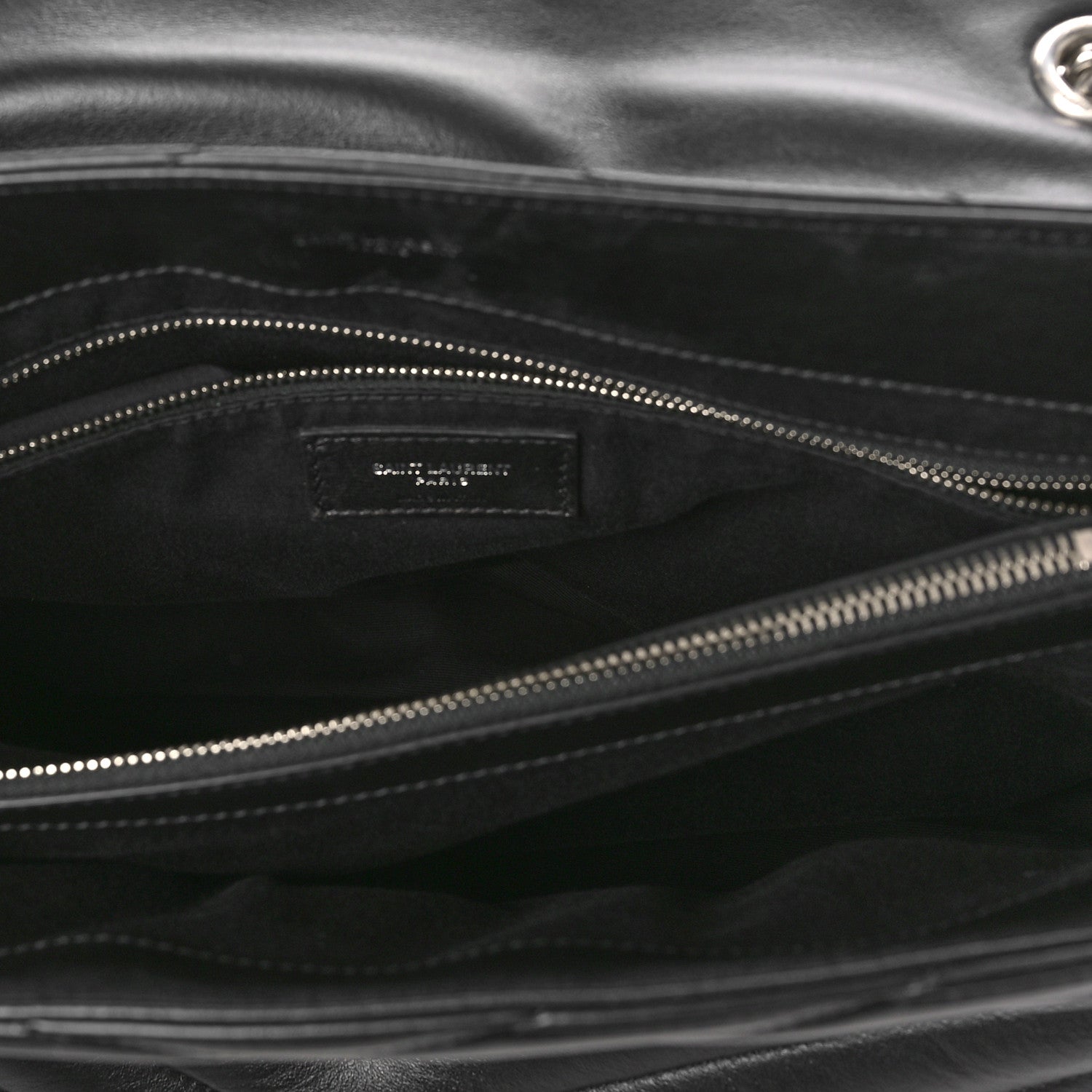 Saint Laurent Calfskin Y Quilted Monogram Large Loulou Chain Satchel Black 6 of 11