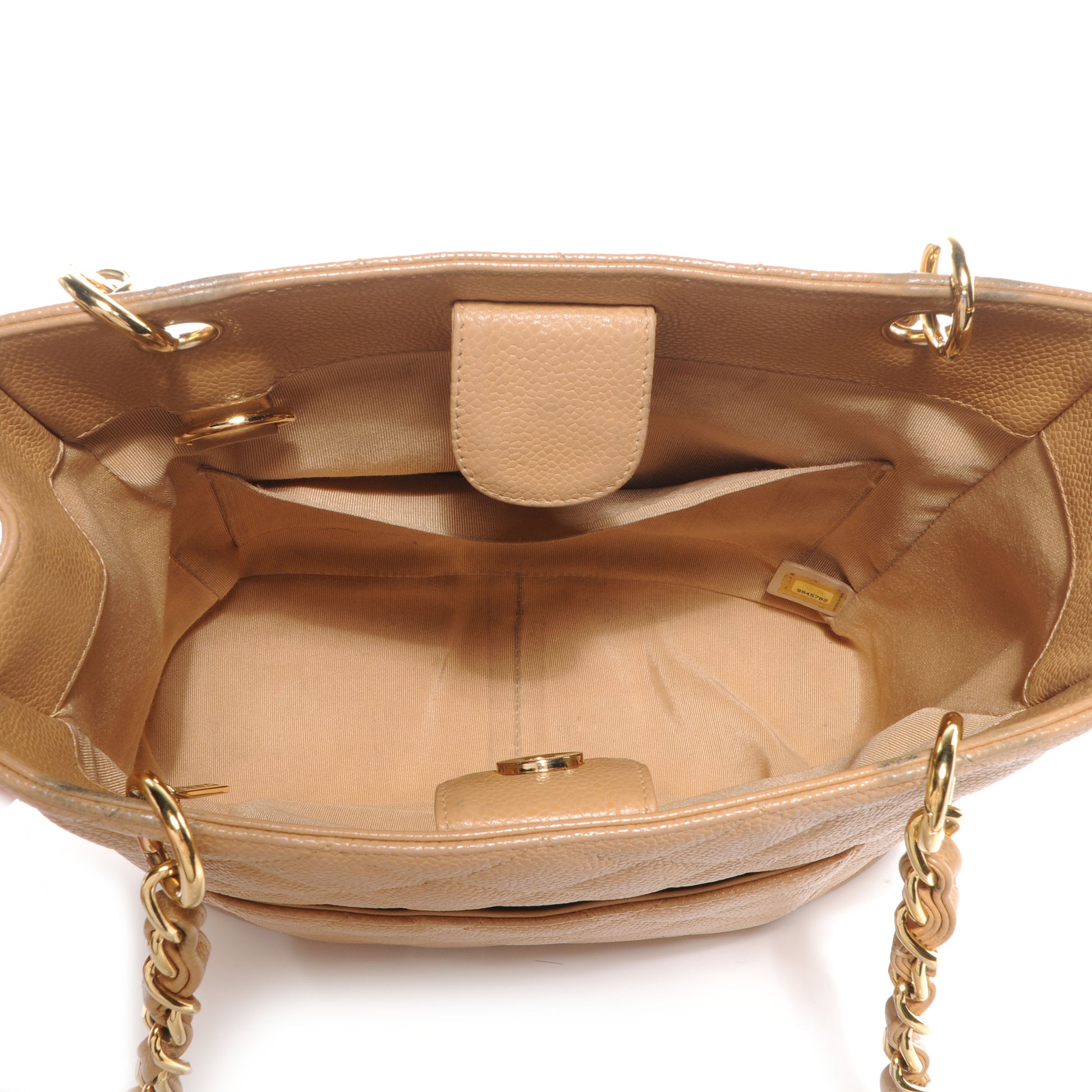 Chanel Caviar Petit Shopping Tote PST Beige 5 of 8