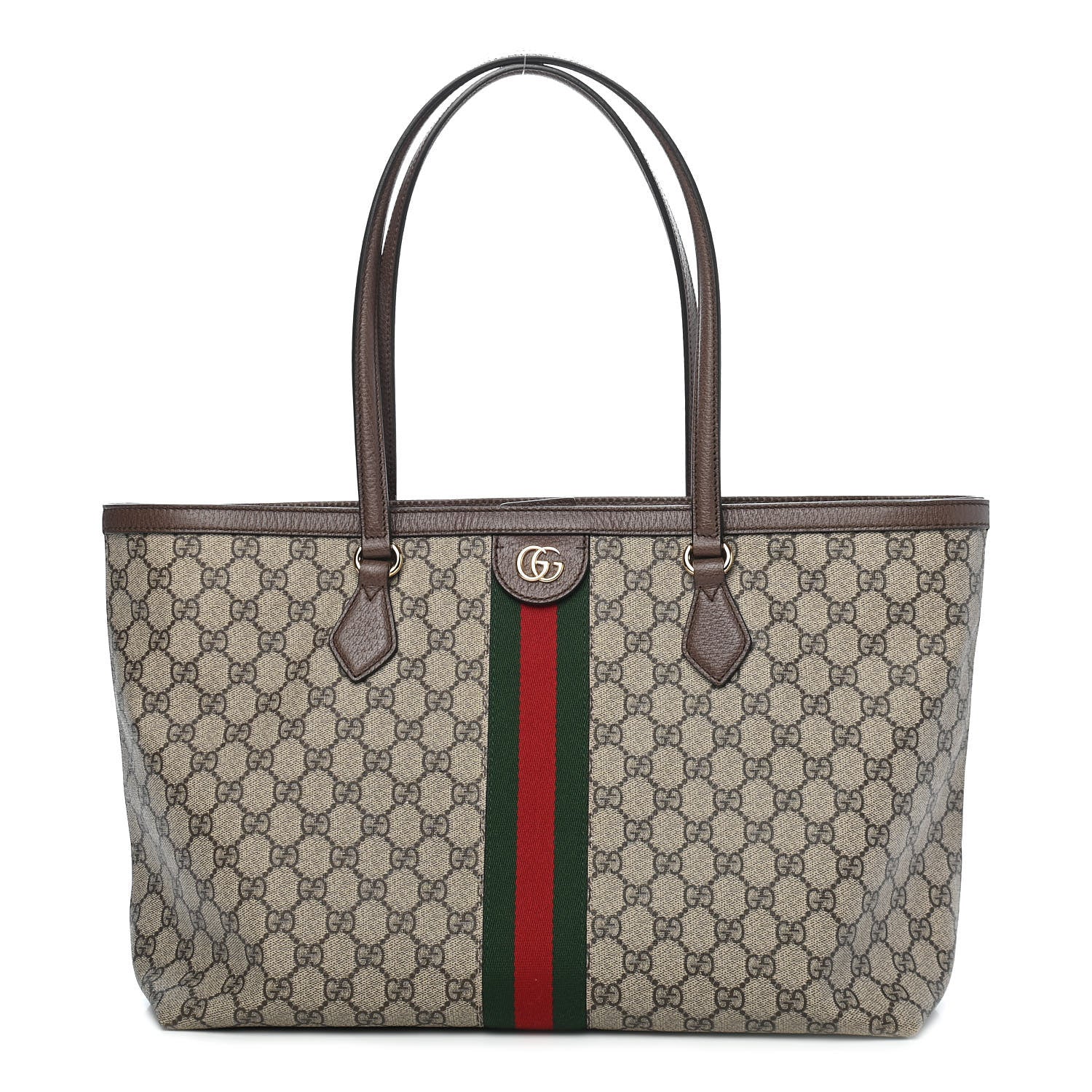 Gucci GG Supreme Monogram Medium Ophidia Shopping Tote Brown 1 of 9