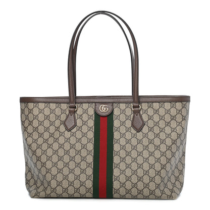 Gucci GG Supreme Monogram Medium Ophidia Shopping Tote Brown 1 of 9