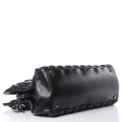 Chanel Glazed Lambskin Quilted Large Stravinsky Tote Black 4 of 12