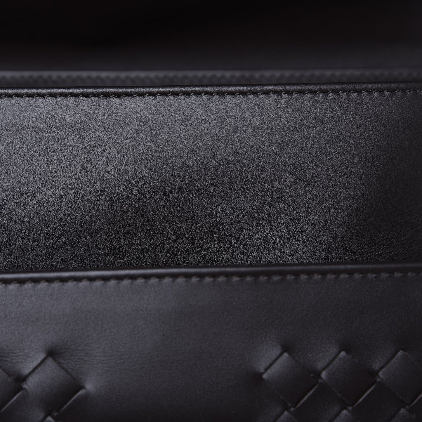 Calfskin Intrecciato Briefcase Ebano