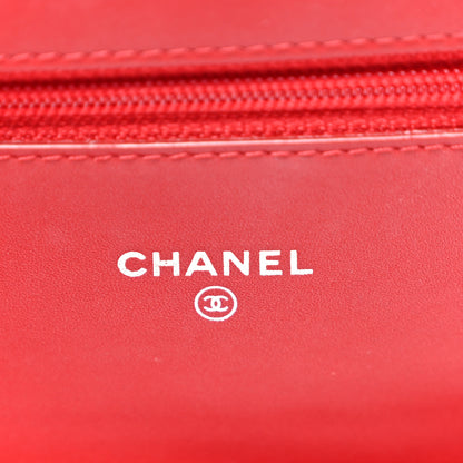 Chanel Patent Quilted Brilliant Wallet On Chain WOC Red 6 of 11