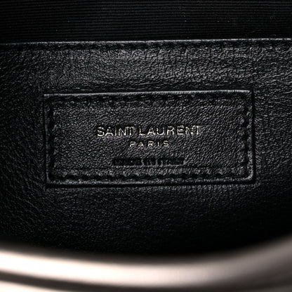 Saint Laurent Crinkled Calfskin Matelasse Monogram Baby Niki Chain Satchel Platinum 7 of 9