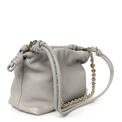 Loewe Mellow Nappa Donut Chain Medium Flamenco Knot Clutch Shell Grey 3 of 10