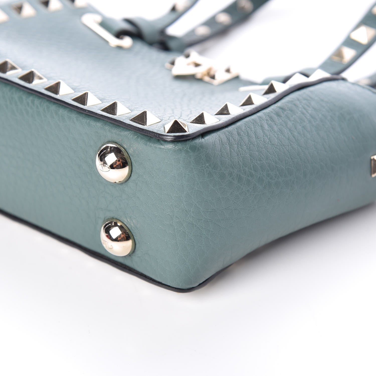Valentino Garavani Grained Calfskin Micro Rockstud Tote Giada 9 of 9