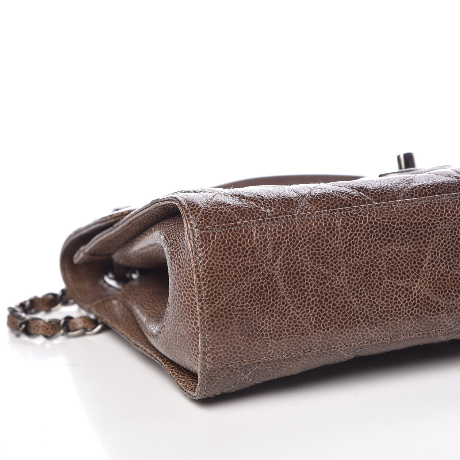 Chanel Crumpled Grained Calfskin Medium CC Crave Flap Brown 8 of 10
