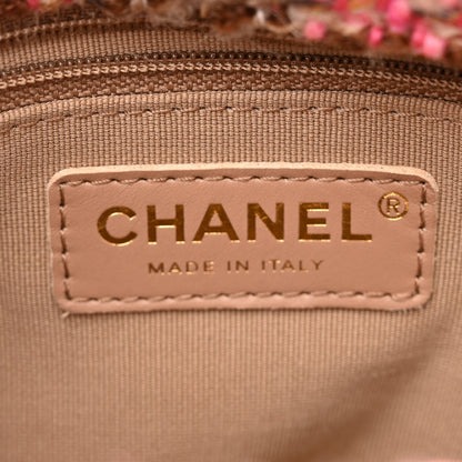 Chanel Wool Tweed Quilted Small Elegant Chain Flap Pink Brown 6 of 10
