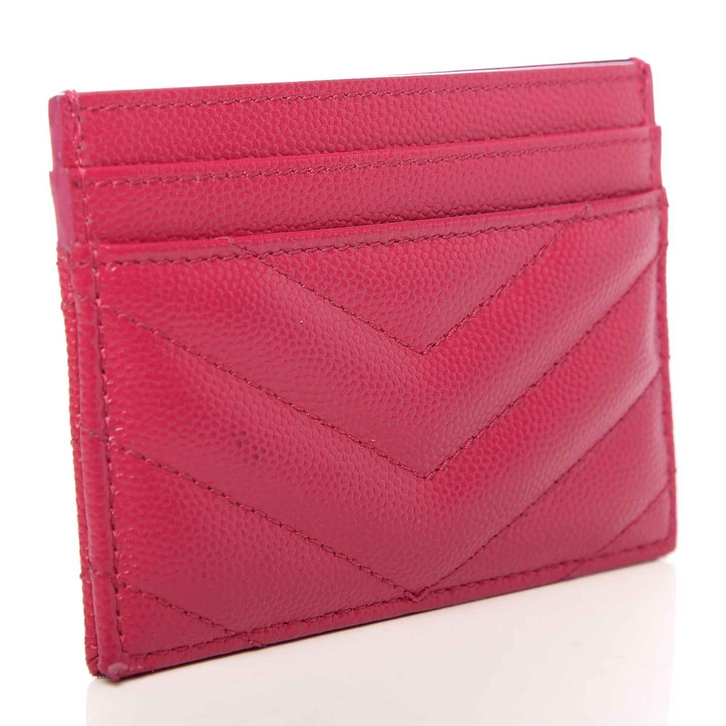 Grain De Poudre Matelasse Chevron Monogram Credit Card Case Bubblegum