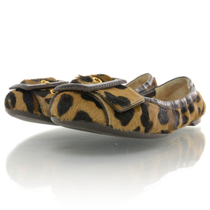 Prada Calf Hair Leopard Print Ballet Flats 38 2 of 6
