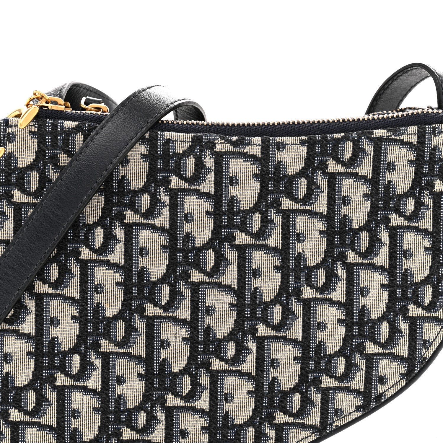 Christian Dior Oblique Saddle Pouch With Strap Navy Blue 9 of 12