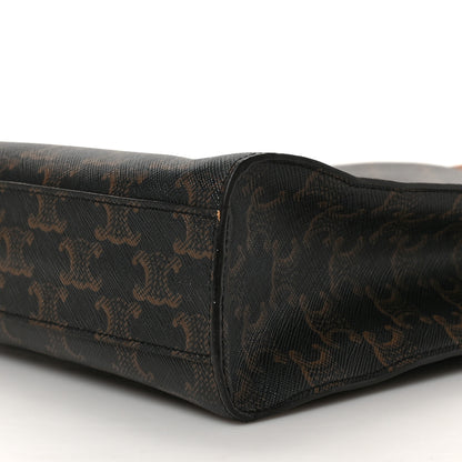 Celine Triomphe Canvas Calfskin Small Vertical Cabas Tan 7 of 7