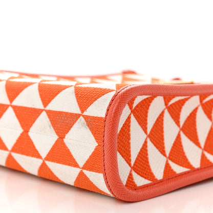 Prada Jacquard Saffiano Triangolo Symbole Embroidered Micro Tote Orange White 9 of 12
