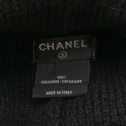 Chanel Cashmere CC Logo Beanie Hat Black 4 of 4
