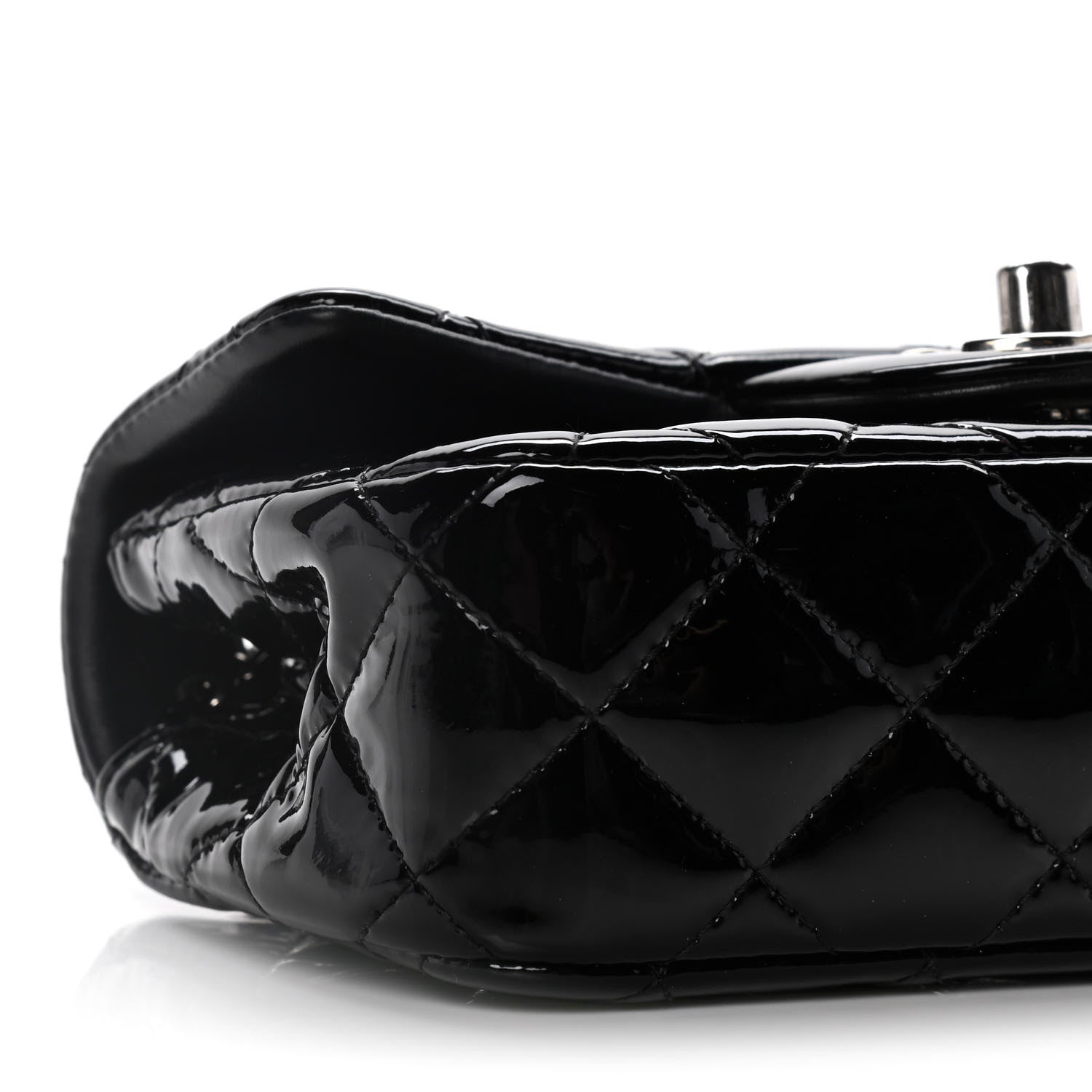Chanel Patent Calfskin Quilted Extra Mini Rectangular Flap Black 9 of 13