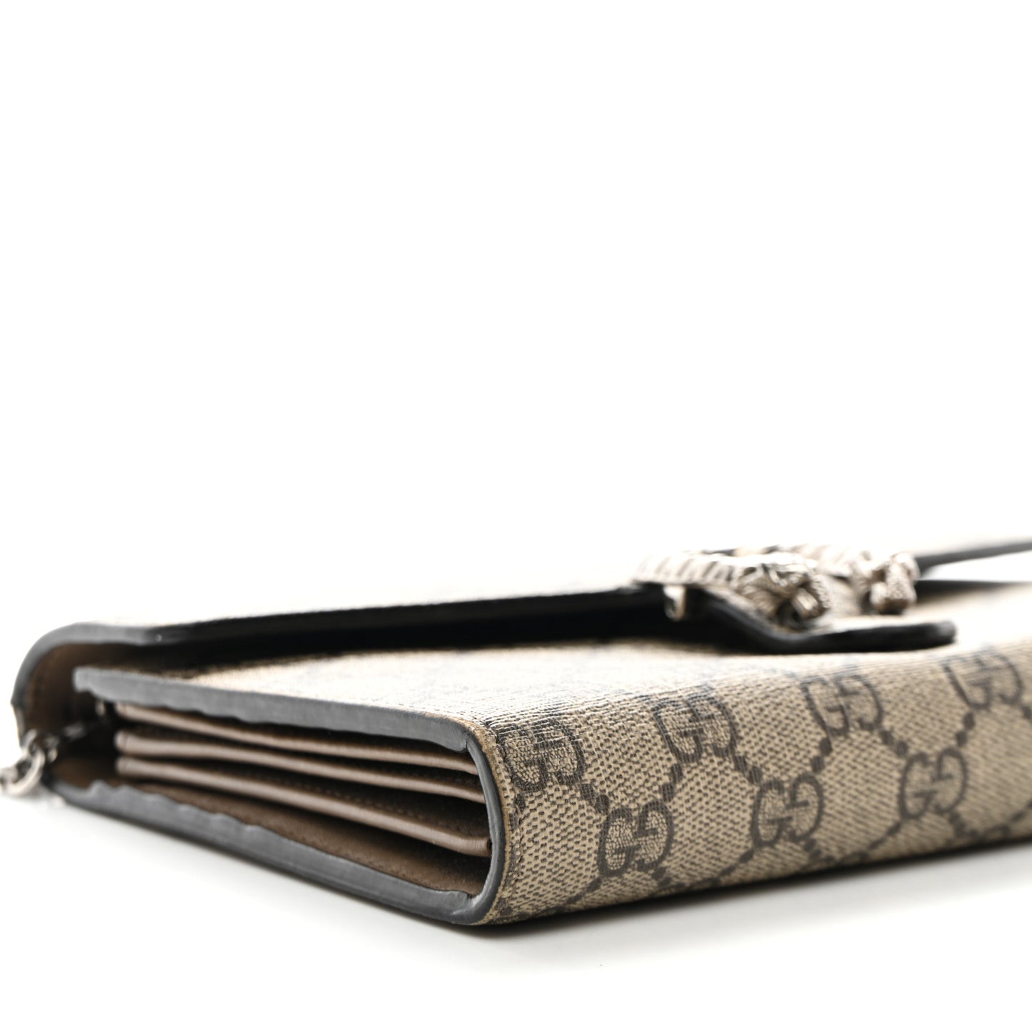 GG Supreme Monogram Mini Dionysus Chain Wallet Beige Taupe