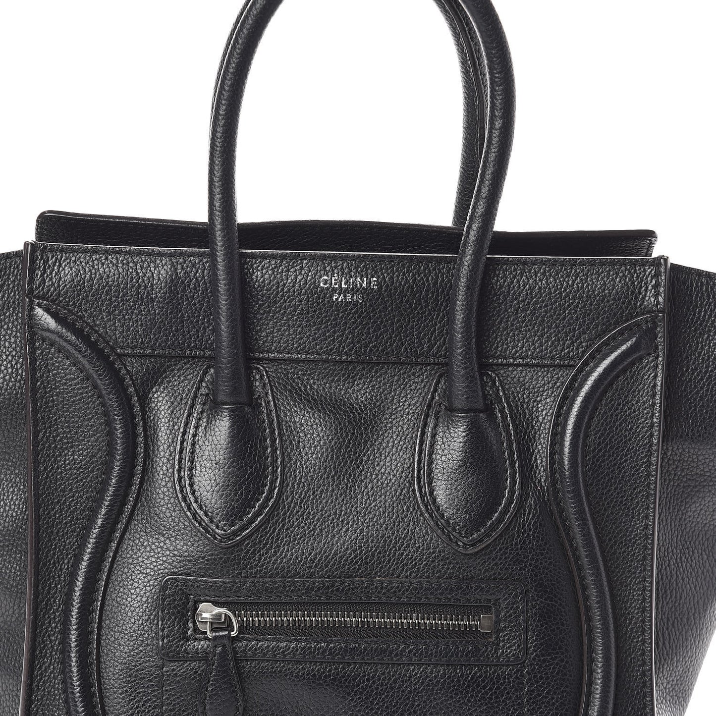 Drummed Calfskin Micro Luggage Black