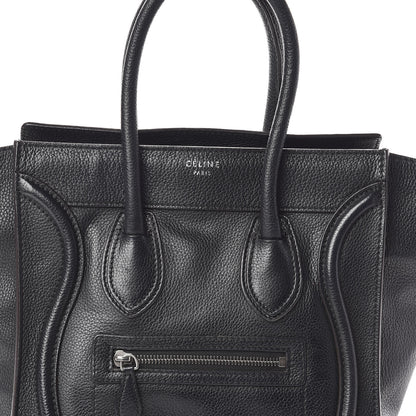 Celine Drummed Calfskin Micro Luggage Black 7 of 9