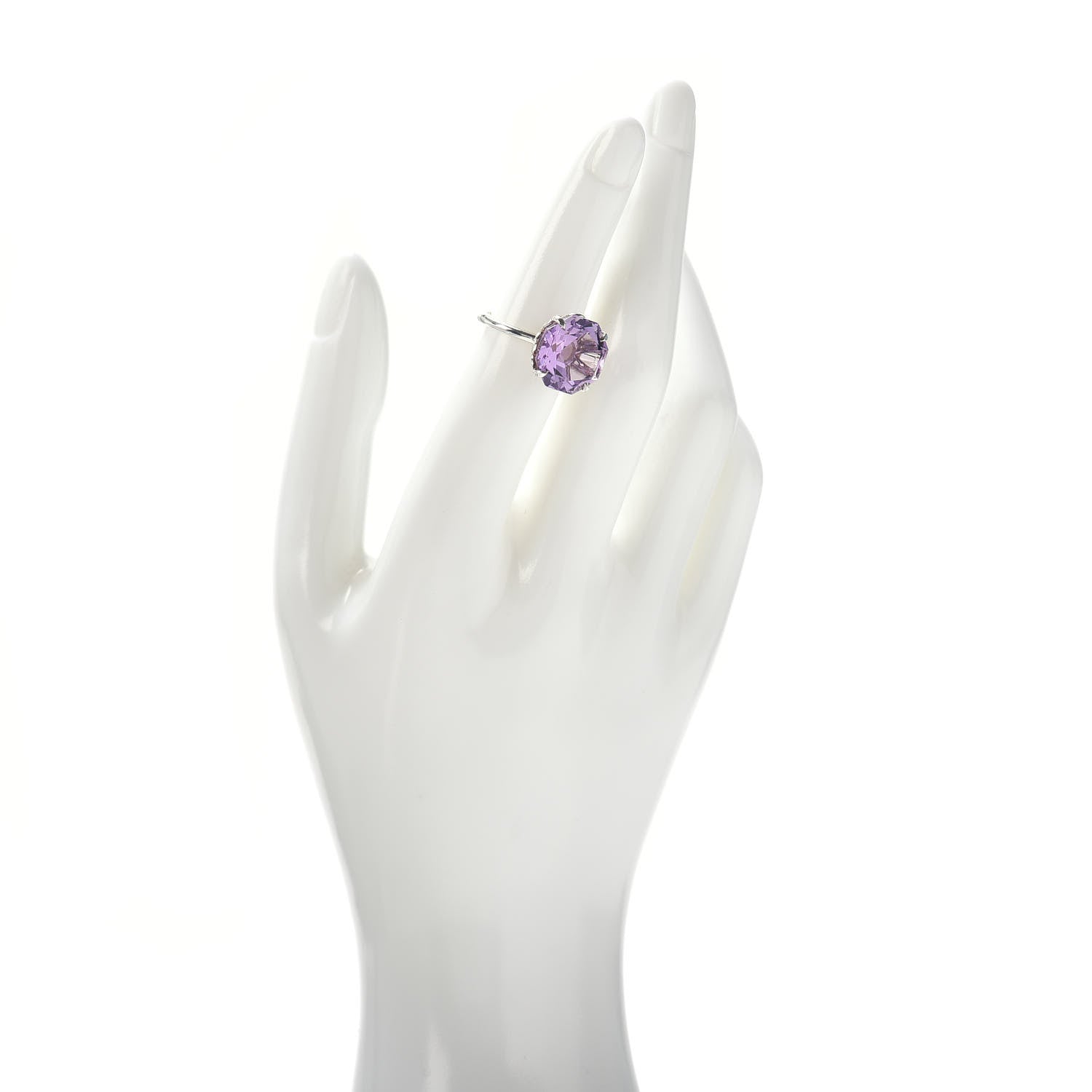 Tiffany Sterling Silver Amethyst Sparklers Octagonal Cocktail Ring 49 5 2 of 5