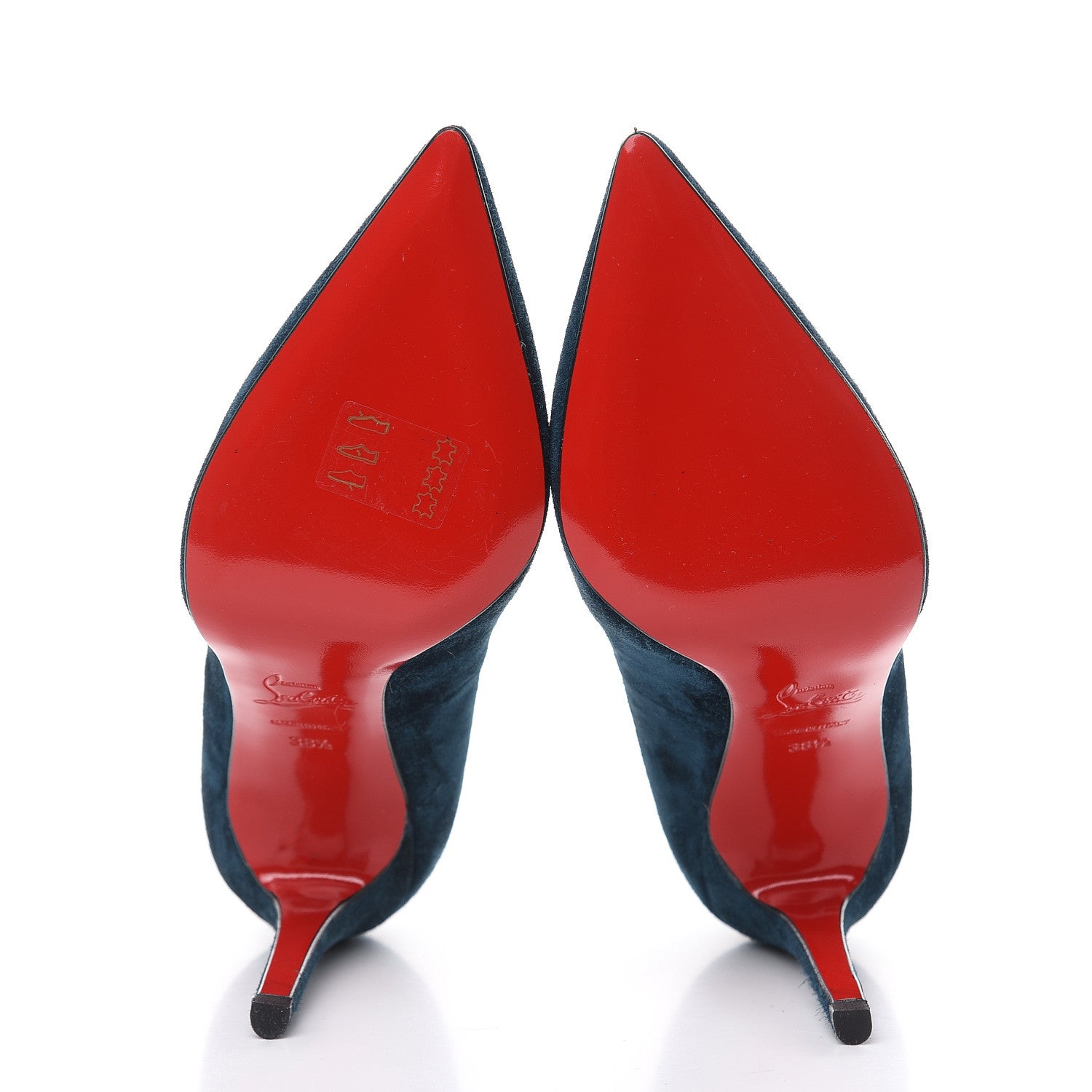 Christian Louboutin Veau Velours Pigalle 100 Pumps 38.5 Blue Khol 5 of 10