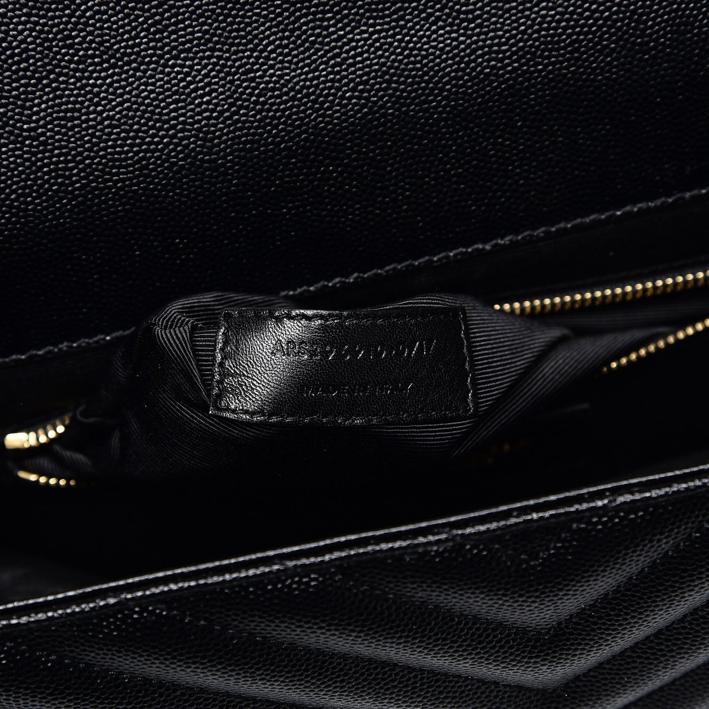 Grain De Poudre Matelasse Chevron Large Monogram Satchel Black