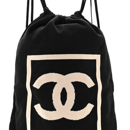 Chanel Cotton CC Drawstring Sport Line Backpack Black 8 of 10