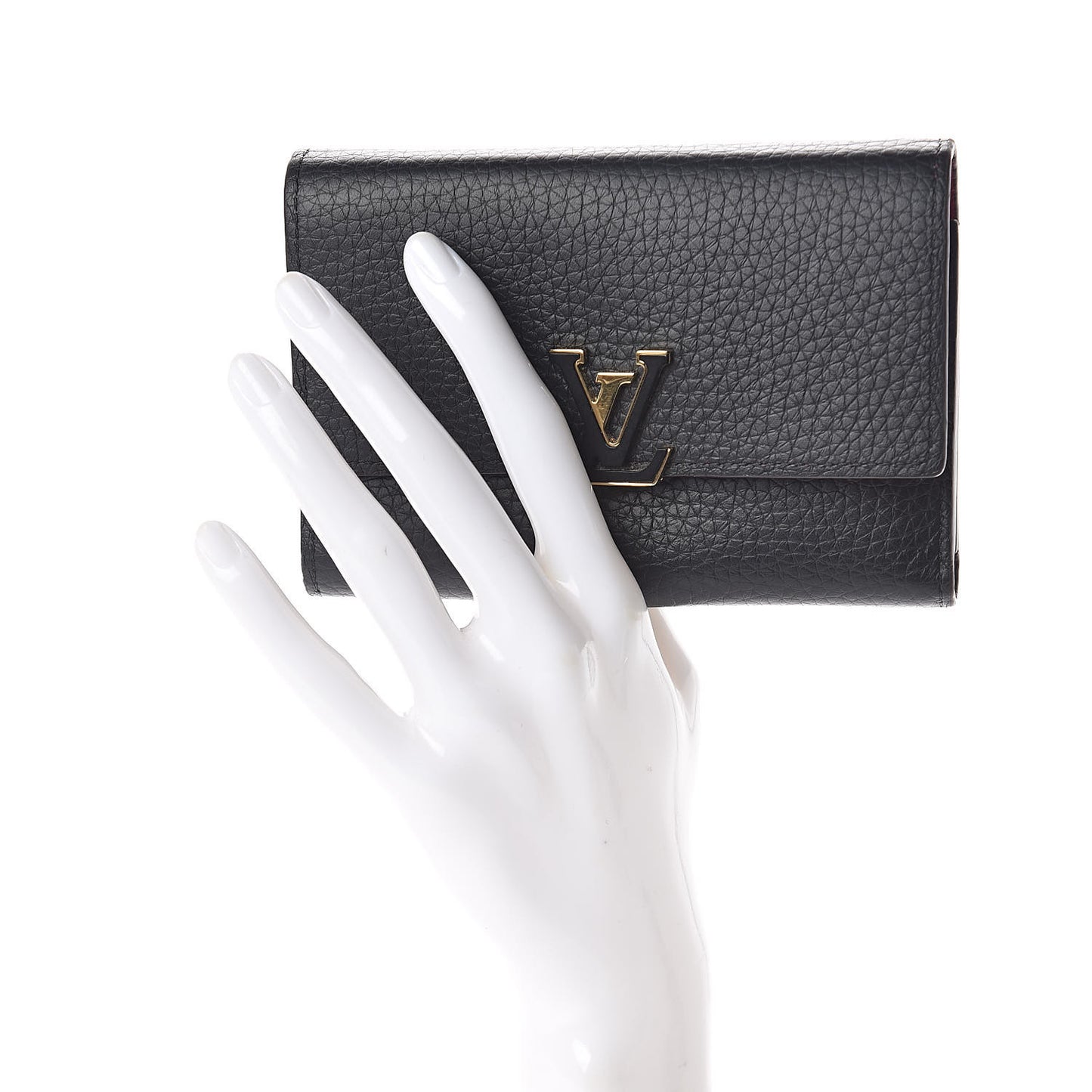 Taurillon Capucines Compact Wallet Black