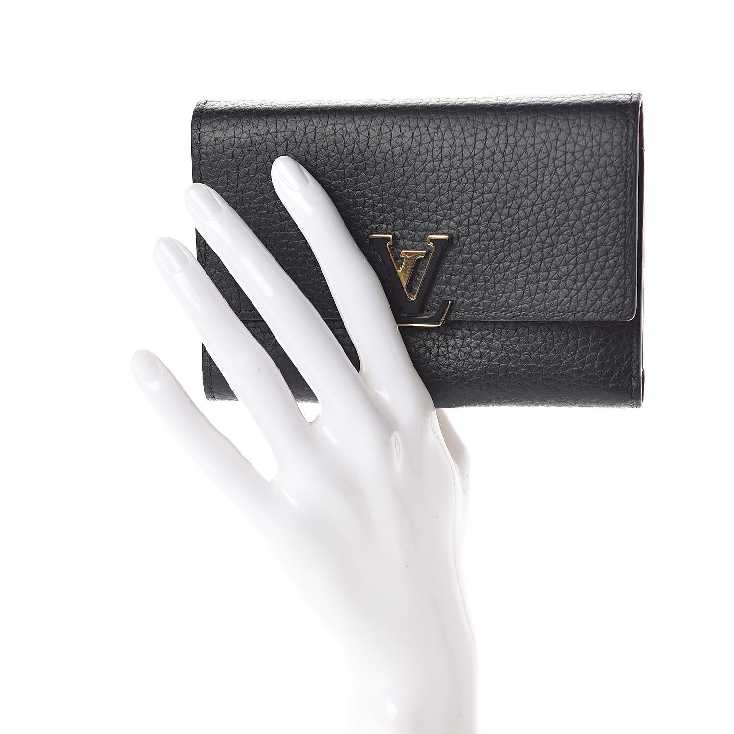 Louis Vuitton Taurillon Capucines Compact Wallet Black 2 of 6